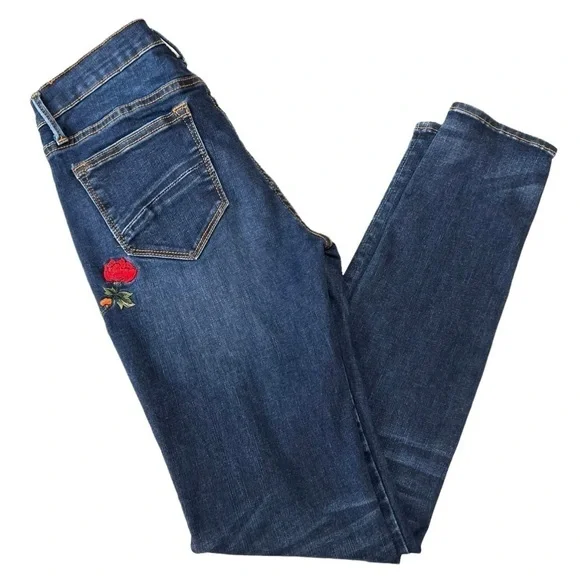 Driftwood Floral Boho Embroidery Distressed Skinny Denim Jeans Women’s 26 - Picture 7 of 11